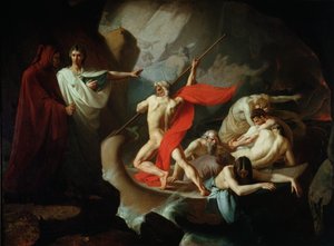 Charon som formidler de dødes sjeler over Styx, 1860